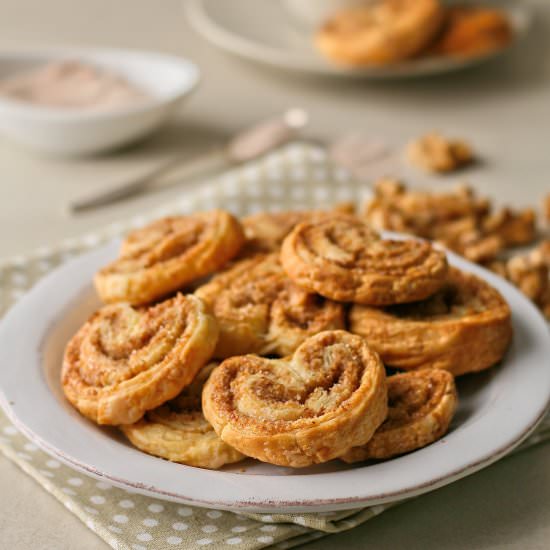 Spiced walnut palmiers