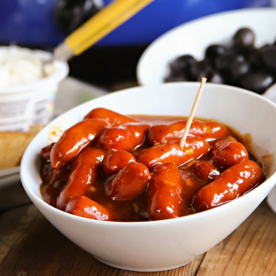 Easy Slow Cooker Garlic BBQ Smokies