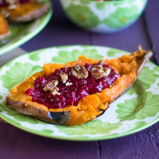 Cranberry Stuffed Sweet Potatoes