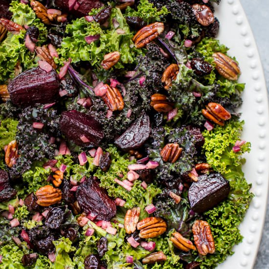 Roasted Beet and Kale Salad