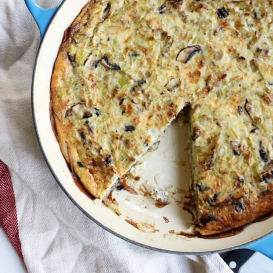 Leek and Mushroom Quiche