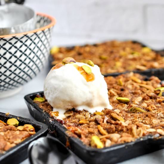 Pistachio Peach Kamut Crumble