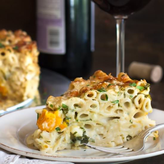 Four Cheese Baked Penne with Greens