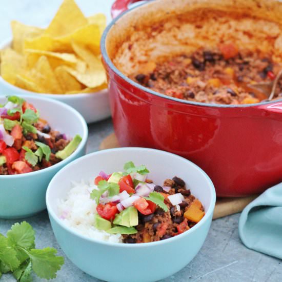 Slow Cooked Beef and Pumpkin Chilli