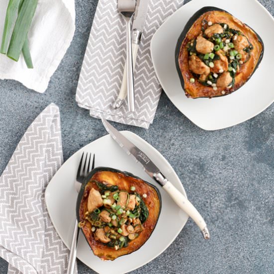 Hoisin Chicken Stuffed Acorn Squash