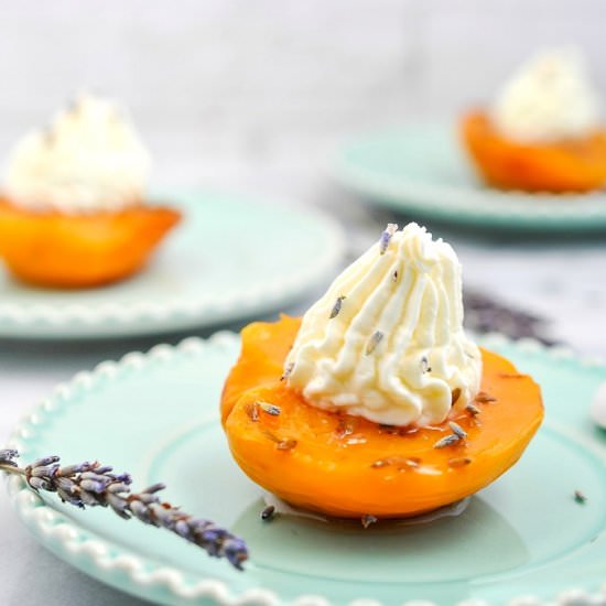 Honey Lavender Poached Peaches