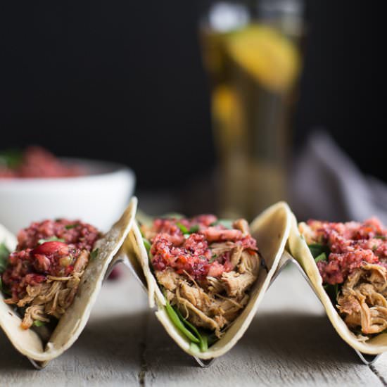 Apple Cranberry Chicken Tacos