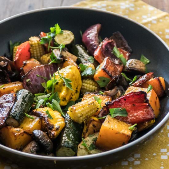 Chimichurri Oven Roasted Vegetables