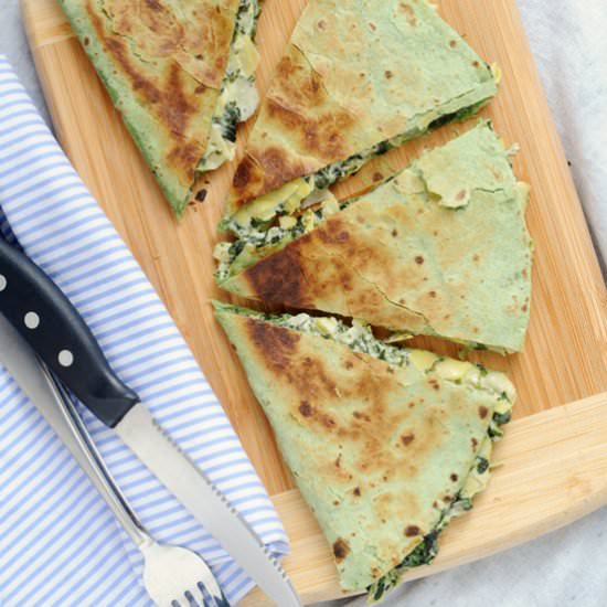 Creamy Spinach Artichoke Quesadilla