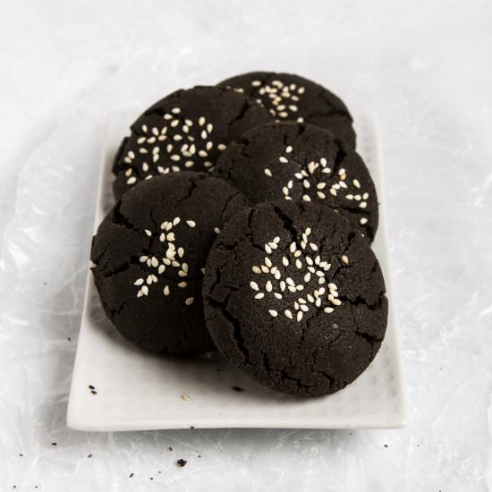 Chewy Black Tahini Cookies