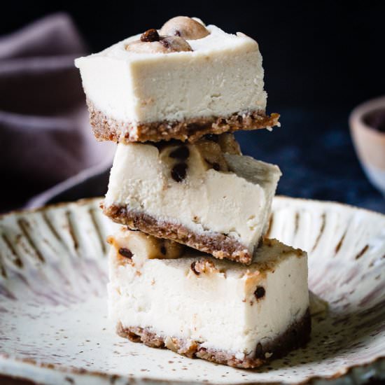 Vegan Cookie Dough Cheesecake Bars