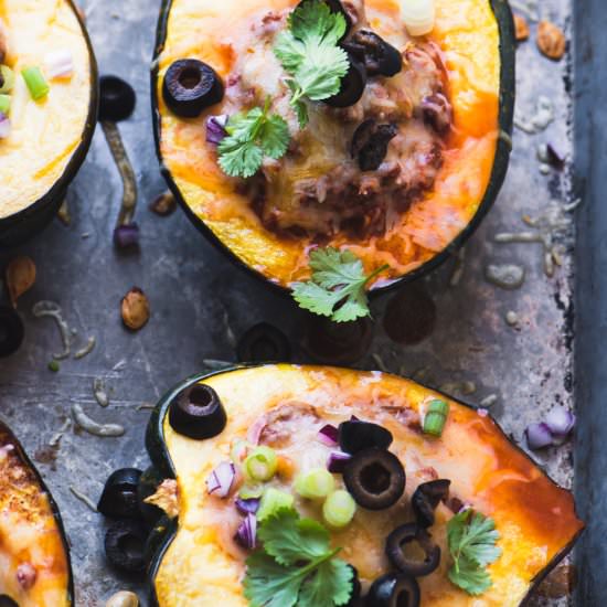 Chili Stuffed Acorn Squash