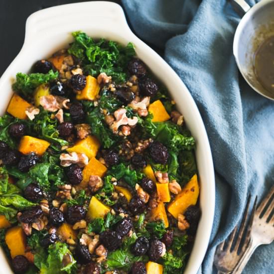 Warm Kale & Butternut Squash Salad