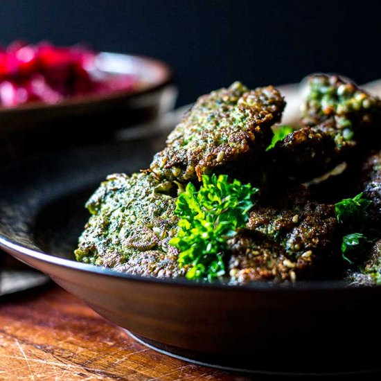 Broad Bean Falafel + Tahini Sauce