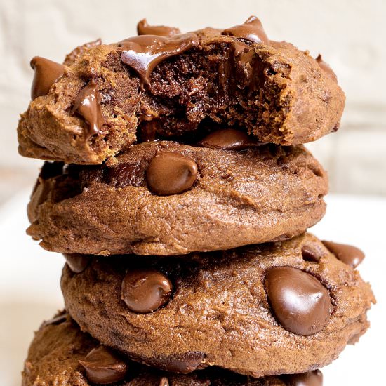 Triple Chocolate Pumpkin Cookies