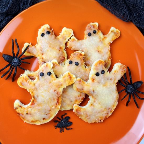 Mini Ghost Pizzas