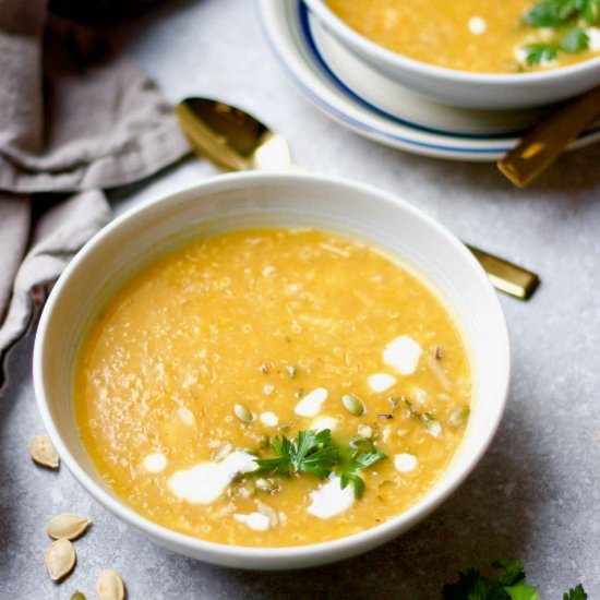 Turkey Quinoa Pumpkin Soup