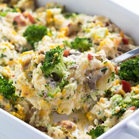 Broccoli Cheddar Potato Casserole