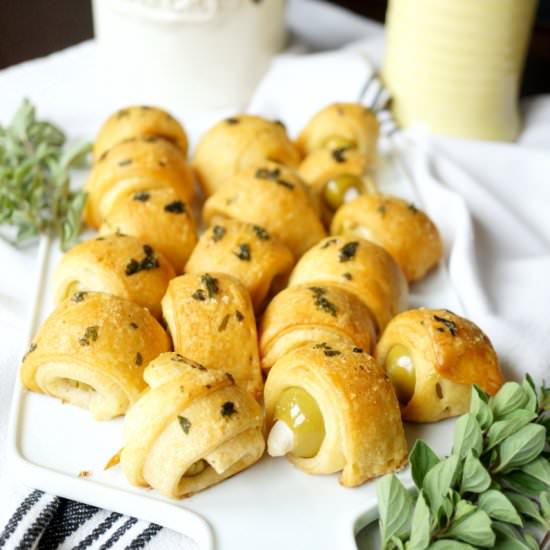 Garlic Stuffed Olives in a Blanket