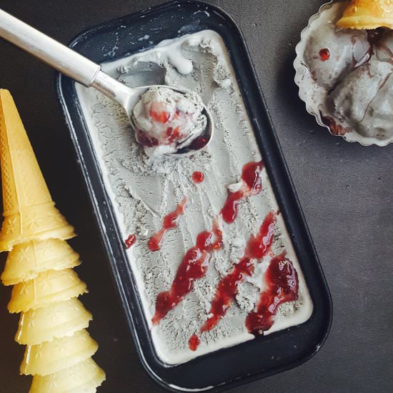 Black Sesame Seeds Ice Cream
