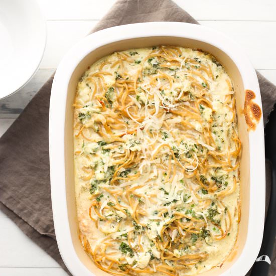 Cheesy Shrimp & Spaghetti Casserole