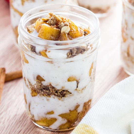 Vegan Sautéed Apple Yogurt Parfaits