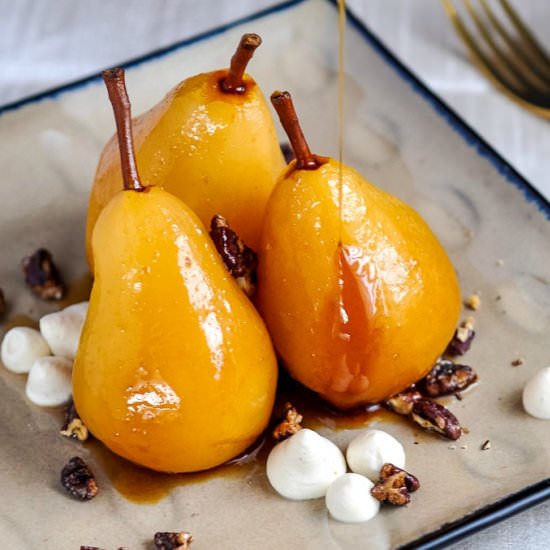 Sous Vide Marsala Poached Pears