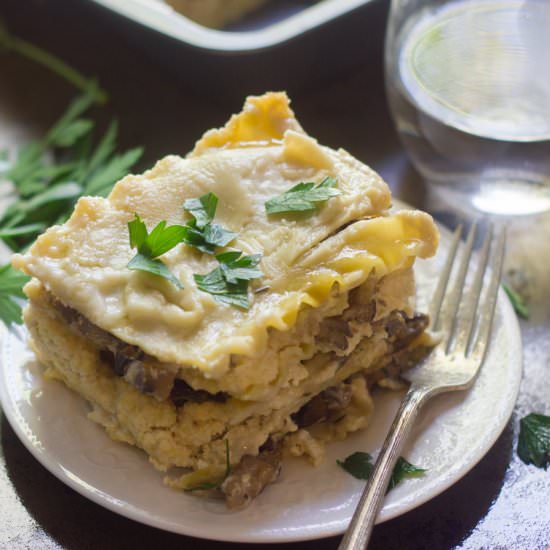 Creamy Vegan Mushroom Lasagna