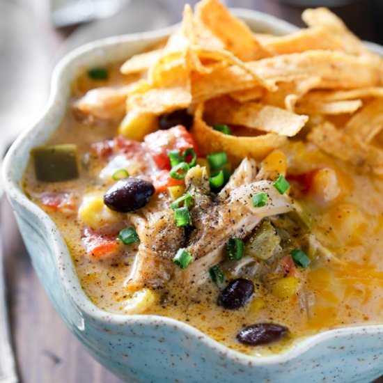 Cheesy Chicken Tortilla Soup