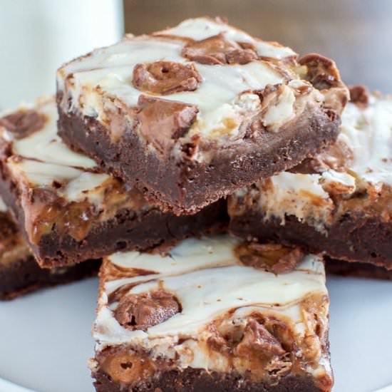 Milky Way Cheesecake Brownies