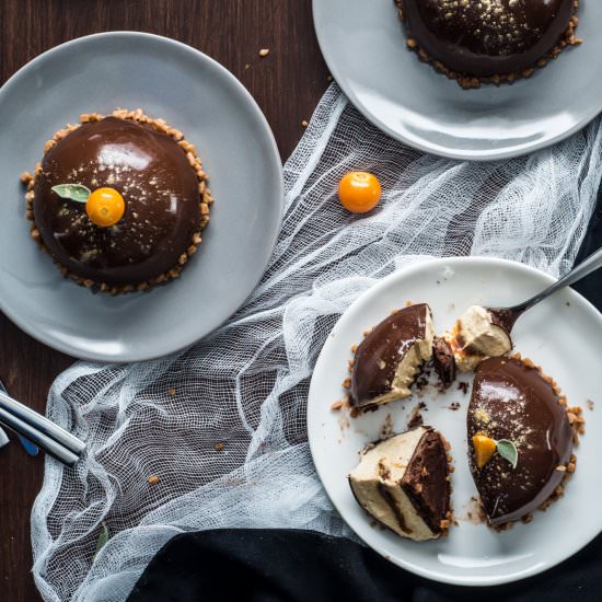 Chocolate Pumpkin Mousse Cakes