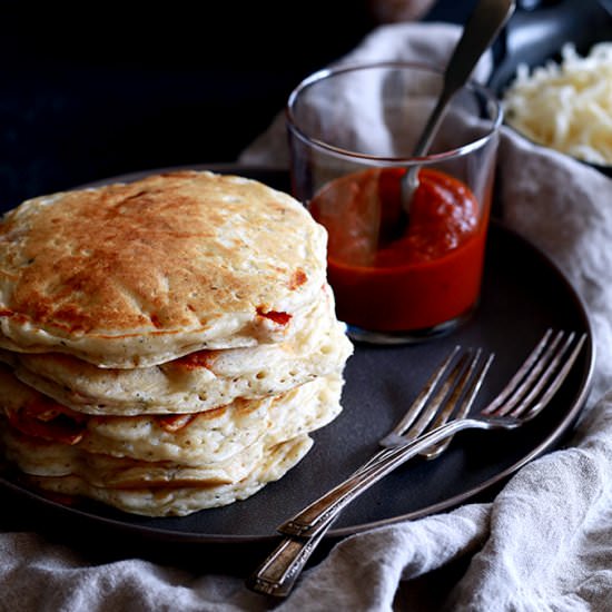 Pepperoni Pizza Pancakes