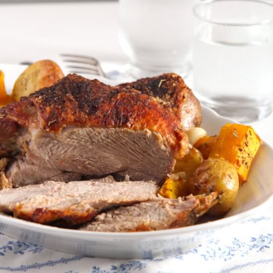 Turkey Thigh Roast with Pumpkin