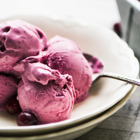 No Churn Cranberry Ice Cream