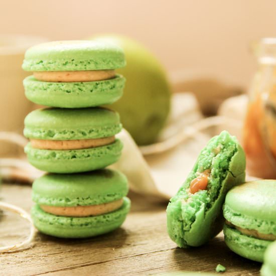 Salted Caramel Apple Macarons