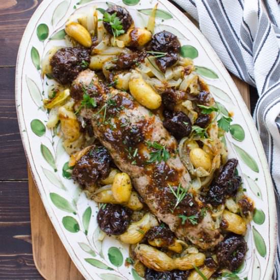 Roast Pork with Port Mustard Sauce