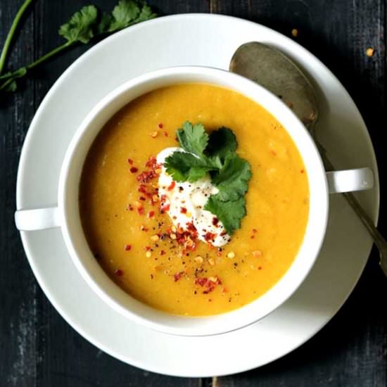 Spicy Vegetable Soup with Lentils