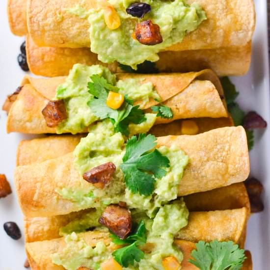 Red Potato and Black Bean Taquitos