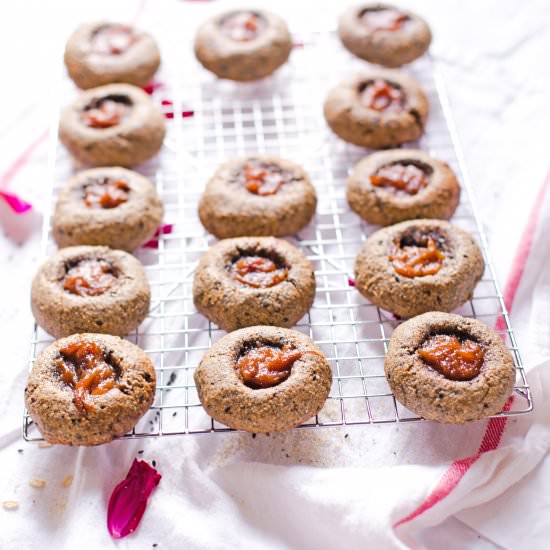 Black Sesame Thumbprint Cookies
