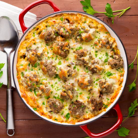 Baked Macaroni & Meatballs