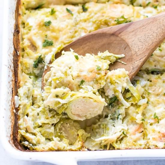 Shaved Brussels Sprouts Gratin