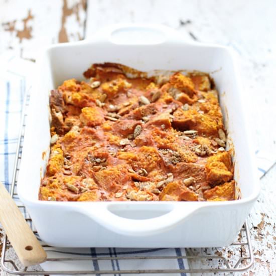 Pumpkin Pie French Toast Bake