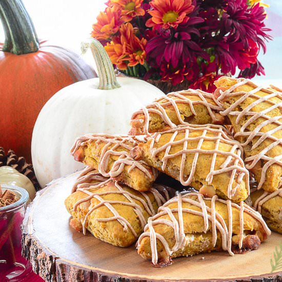 White Chocolate-Pumpkin Scones