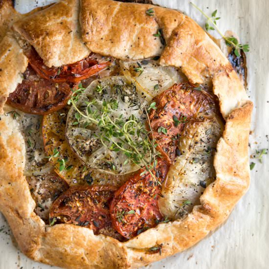 Tomato Galette w Honey Goat Cheese
