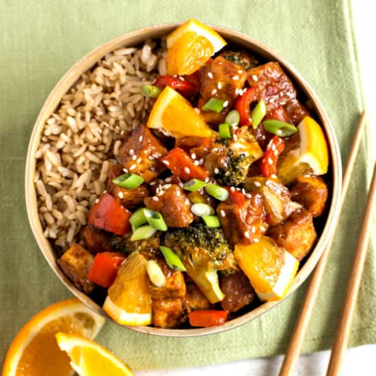 Sweet and Spicy Orange Tofu