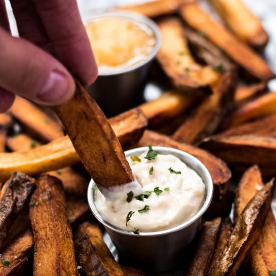 Twice-Fried French Fries and Dips