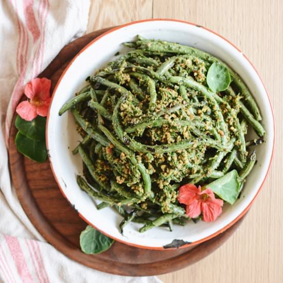 Grilled Green Bean Salad