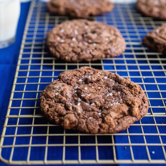 Giant Salted Triple Choc Cookies