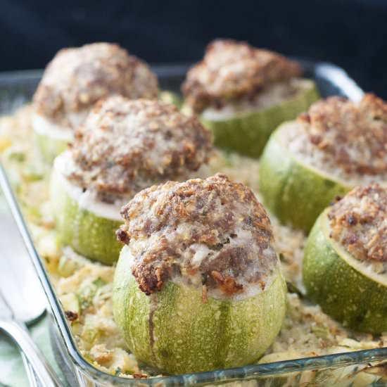 Stuffed Round Courgettes