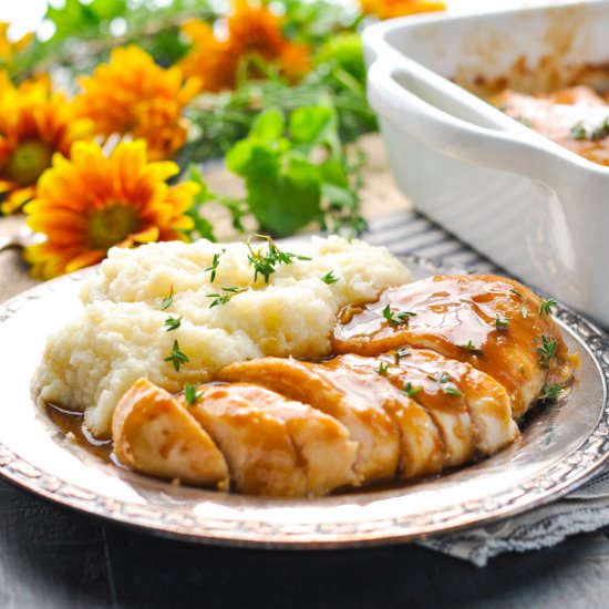 Dump & Bake Maple Balsamic Chicken